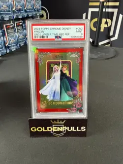 2024 TOPPS CHROME DISNEY FROZEN ONCE UPON A TIME RED REFRACTOR /5 PSA 9 POP 1 - Image 1