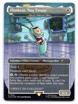 MTG Plankton, Tiny Tyrant - Skrelv, Defector Mite (Rainbow Foil) Foil R Secret L - Image 1