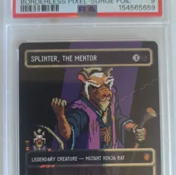 PSA 9 Splinter, the Mentor Borderless Pixel-Surge Foil MTG #154565659 - Image 1