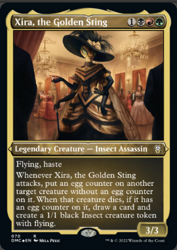 Xira, the Golden Sting Foil Etched Domanaria United Commander MTG Rare - Image 1