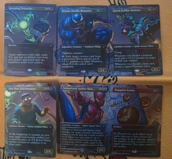 6pc Set Sensational SpiderMan Venom Doc Ock Green Goblin Magic Gathering (HOLOS) - Image 1