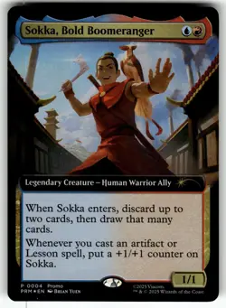 Sokka, Bold Boomeranger (Extended Art) 4 Promos Magic: The Gathering Foil NM - Image 1