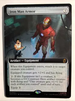 MTG Marvel Super Heroes 0427 Iron Man Armor Mythic Rare FOIL Extended Art - Image 1