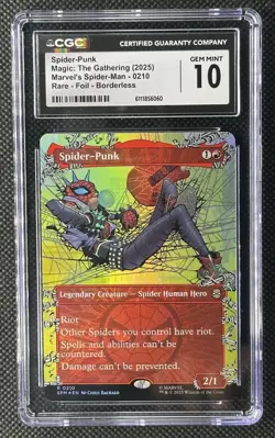 2025 Magic MTG Marvel Spider-Man Borderless Foil Spider-Punk #0210 CGC 10 - Image 1