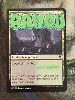 Bayou Hand-Painted Alter - MTG Graffiti Black Green Dual Land Art - Image 2