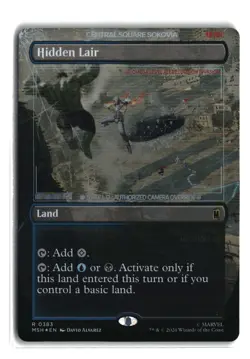 Hidden Lair Borderless Foil MTG Marvel Super Heroes - Image 1