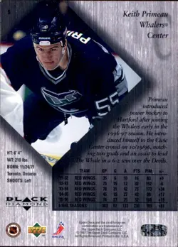1996-97 Upper Deck Black Diamond #5 Keith Primeau HARTFORD WHALERS - Image 2