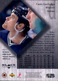 1996-97 Upper Deck Black Diamond #7 Curtis Leschyshyn HARTFORD WHALERS - Image 2