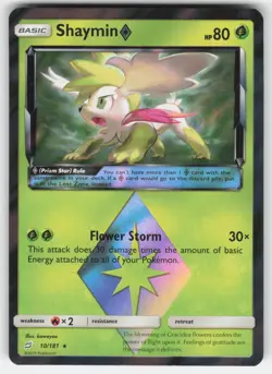 Shaymin ◇ 10/181 Rare Prism Star Team Up Pokemon NM - Image 1