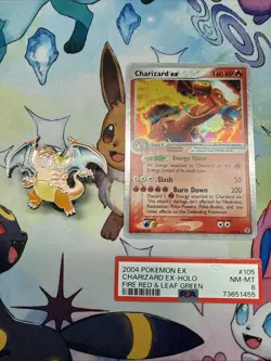 1 X POKEMON Charizard EX 105/112 Fire Red Leaf Green Holo Rare 2004 - PSA 8!!! - Image 1