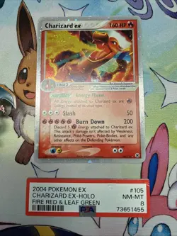 1 X POKEMON Charizard EX 105/112 Fire Red Leaf Green Holo Rare 2004 - PSA 8!!! - Image 2