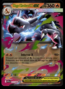 Mega Charizard X ex 013/094 Double Rare Phantasmal Flames Pokemon Holo Near Mint - Image 1