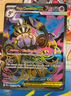 Mega Chandelure EX 099/084 - Pitch Black - Card in hand !!! Pokemon English - Image 1