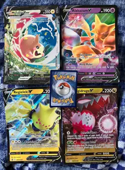 4 X JUMBO Oversized Pokemon Card Morpeko VMAX Regieleki V Alakazam Regidrago - Image 1