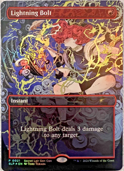 MTG Lightning Bolt 0021 Gen Con 2024 Foil Secret Lair Promo MINT - Image 1