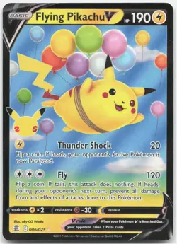 Flying Pikachu V 006/025 Holo V Rare Celebrations Pokemon Near Mint - Image 1