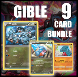 Gible 9 card lot - Legendary treasures Dragons Exalted - LP MP cute Pokemon TCG - Image 1