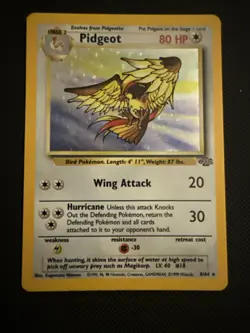 Pokemon Pidgeot Jungle 08/64 Holo Rare English TCG Card 1999 - Image 1