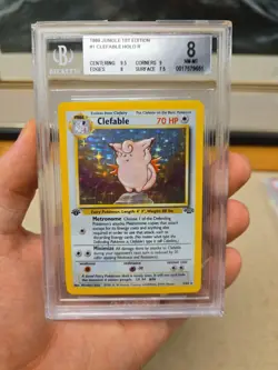1999 Pokemon Jungle 1st Edition Rare Holo Card Clefable BGS Graded 8.0 NM-MT - Image 1