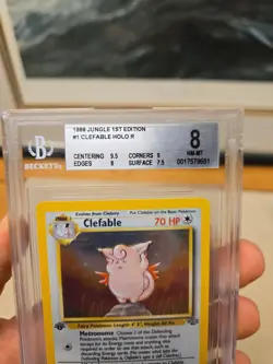 1999 Pokemon Jungle 1st Edition Rare Holo Card Clefable BGS Graded 8.0 NM-MT - Image 2