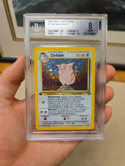 1999 Pokemon Jungle 1st Edition Rare Holo Card Clefable BGS Graded 8.0 NM-MT - Image 4