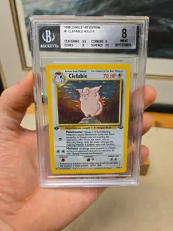 1999 Pokemon Jungle 1st Edition Rare Holo Card Clefable BGS Graded 8.0 NM-MT - Image 5
