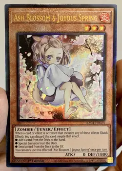 Yugioh Ash Blossom Joyous Spring RA04 Prismatic Ultimate Rare (PUR) NM w/Track - Image 1
