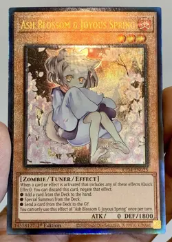 Yugioh Ash Blossom Joyous Spring RA04 Prismatic Ultimate Rare (PUR) NM w/Track - Image 5