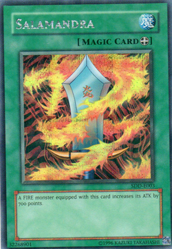 Moderately Played, English Yu Gi Oh Salamandra - SDD-E003 - Prismatic Secret Rar - Image 1