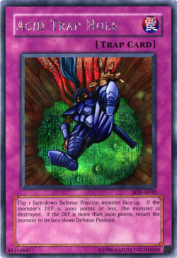 Moderately Played, English Yu Gi Oh Acid Trap Hole - SDD-E002 - Prismatic Secret - Image 1