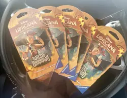 LOT OF 5 Disney Lorcana Wilds Unknown Sleeved Booster Pack SEALED NEW - Image 3