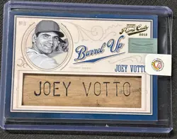 2012 Playoff Prime Cuts Joey Votto GAME USED Bat Barrel Relic ONE OF ONE 1/1 - Image 1