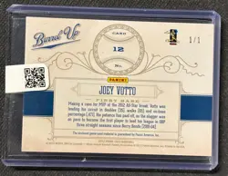 2012 Playoff Prime Cuts Joey Votto GAME USED Bat Barrel Relic ONE OF ONE 1/1 - Image 2