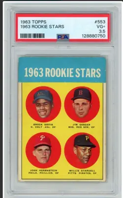Willie Stargell 1963 Topps #553 Rookie Card (RC) Pittsburgh Pirates Hall Of Fame - Image 1
