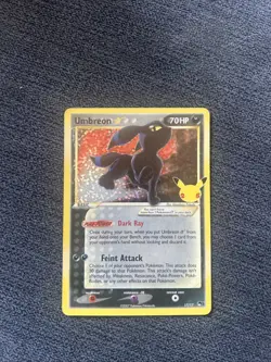 Pokemon TCG Umbreon Gold Star 17/17 Celebrations Holo Card NM Condition - Image 1