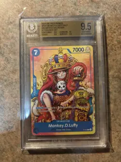 Namco One Piece CCG Monkey D. Luffy P-043 Promo Regular BGS 9.5 EN 7 7000 - Image 1