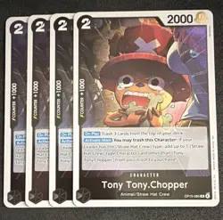 Playset Bandai One Piece TCG Tony Tony.Chopper OP15-085 English Black x4 - Image 1
