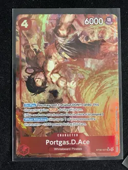 One Piece Portgas.D.Ace Parallel ST30-007 Starter Deck EX: Luffy & Ace NM/M (2x) - Image 5