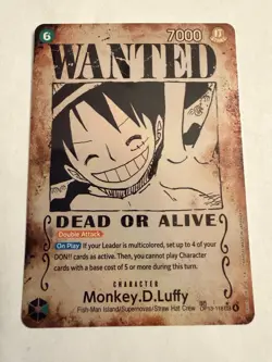 Monkey.D.Luffy SP (Wanted Poster) OP13-118 Carrying On His Will One Piece TCG NM - Image 1