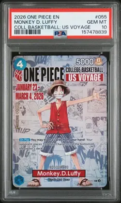 ONE PIECE MONKEY D. LUFFY 2026 PROMOS #055 COLL BASKETBALL: US VOYAGE PSA 10 - Image 1