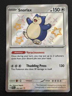 Pokemon Snorlax 202/091 SV Paldean Fates Shiny Rare Card Baby Shiny NM Condition - Image 1