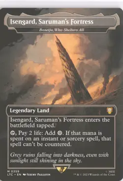 MTG Isengard, Saruman's Fortress (0359) *Non-Foil* Borderless Box Topper LOTR NM - Image 1