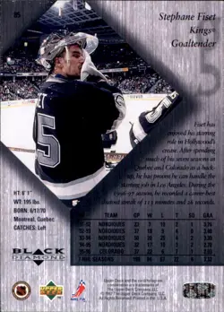 1996-97 Upper Deck Black Diamond #85 Stephane Fiset LOS ANGELES KINGS - Image 2