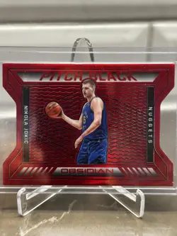2020-21 Panini Obsidian Nikola Jokic #24 Pitch Black Red Flood Die Cut - Image 1