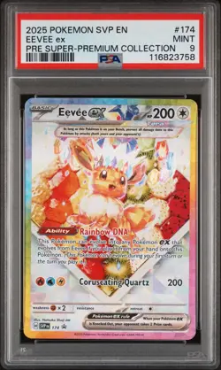 Pokemon TCG Eevee ex 174 Prismatic Evolutions Promo PSA 9 - Image 1