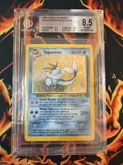 1999 VAPOREON HOLO JUNGLE 12/64 BGS 8.5 - Image 1