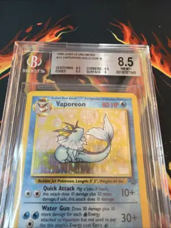 1999 VAPOREON HOLO JUNGLE 12/64 BGS 8.5 - Image 3
