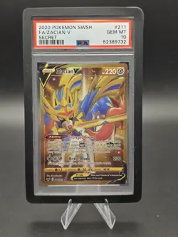 Pokemon Card Zacian V 211/202 Secret Rare Sword Shield Graded PSA 10 Gem Mint - Image 1