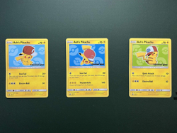 Pokemon TCG Ash's Pikachu SM112 SM113 SM114 Black Star Promos MP-HP Condition - Image 1