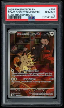 Giovanni's Meowth 203/182 - Destined Rivals PSA 10 - Pokemon Card - Image 1